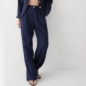 NWT J. Crew x Marie Marot Linen Wide-Leg Pants